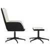 vidaXL Chaise de relaxation avec tabouret Blanc cr&egrave;me Velours et PVC