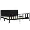 vidaXL Cadre de lit sans matelas noir 200x200 cm bois massif de pin