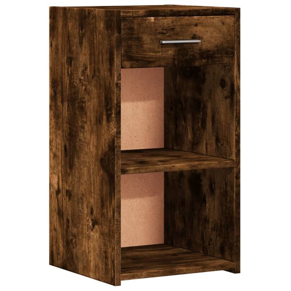 vidaXL Table de chevet Ch&ecirc;ne fum&eacute; 35x34x65 cm Bois d'ing&eacute;nierie
