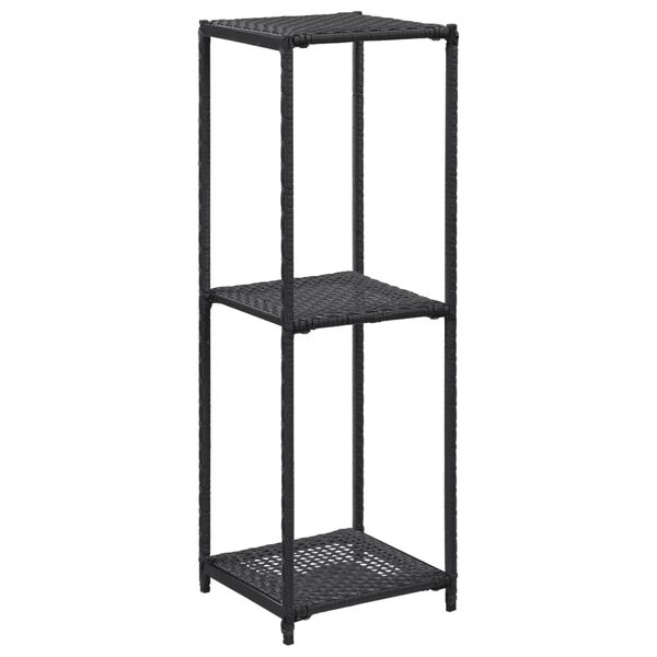 vidaXL &Eacute;tag&egrave;re de rangement Noir 30x30x90 cm R&eacute;sine tress&eacute;e
