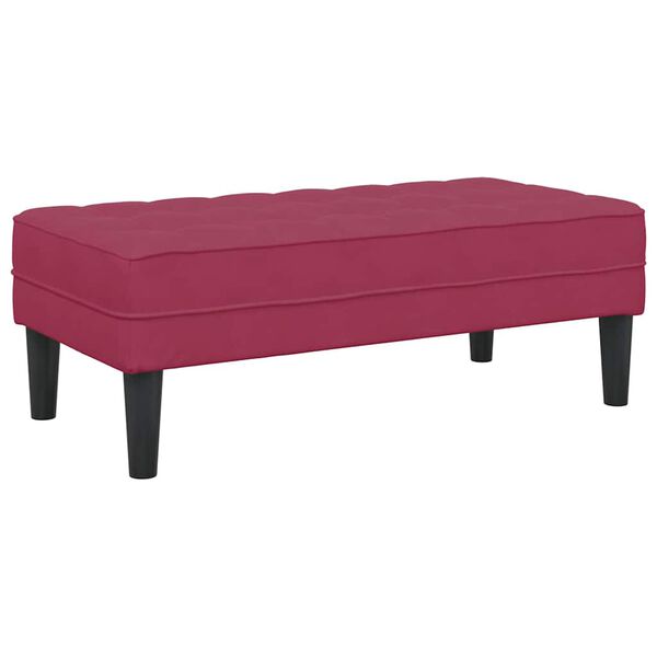 vidaXL banc avec coussin Bordeaux 113 x 57 x 39 cm Velours