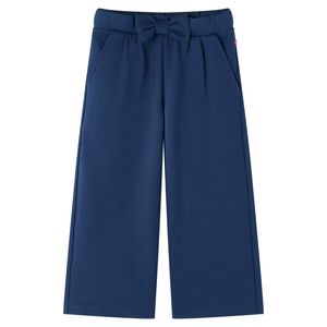 Pantalon &agrave; jambes larges pour enfants bleu marine 104