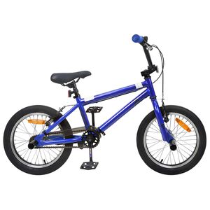 vidaXL BMX 16 Pouces pour 5-8 ans Bleu fonc&eacute;