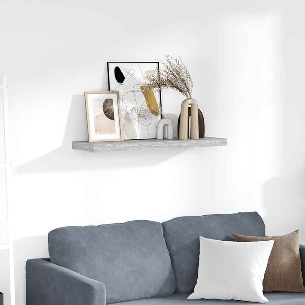 vidaXL &Eacute;tag&egrave;re murale flottante Gris b&eacute;ton 80x23,5x3,8 cm MDF