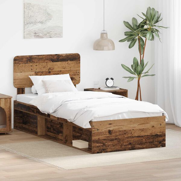 vidaXL Cadre de lit Bois ancien 100 x 200 cm Pin massif