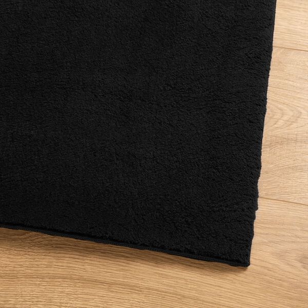 vidaXL Tapis HUARTE &agrave; poils courts doux et lavable noir 100x200 cm