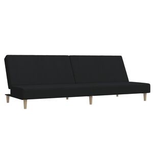 vidaXL Canap&eacute;-lit &agrave; 2 places noir tissu