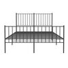 vidaXL Cadre de lit m&eacute;tal sans matelas avec pied de lit noir 120x200cm