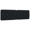 vidaXL Coussin de t&ecirc;te de lit noir 160 cm tissu