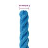 vidaXL Corde de travail Bleu 20 mm 50 m polypropyl&egrave;ne