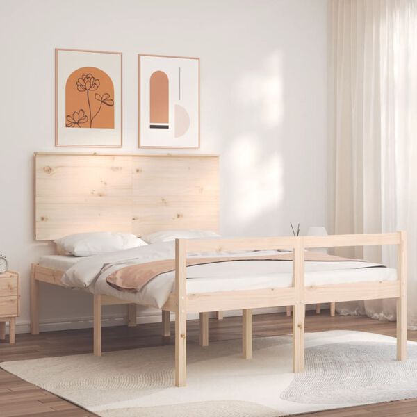 vidaXL Lit pour personne &acirc;g&eacute;e sans matelas 140x190 cm bois massif