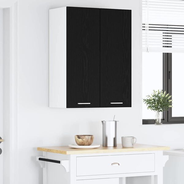vidaXL Armoire suspendue Ch&ecirc;ne noir et Blanc 30 x 31 x 80 cm
