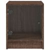 vidaXL Table de chevet avec porte en verre ch&ecirc;ne marron 35x37x42 cm