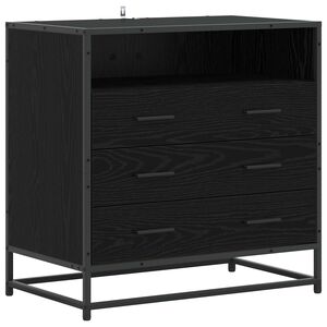vidaXL Armoire &agrave; tiroirs 3-Tiroir Ch&ecirc;ne noir 70 x 41 x 70 cm
