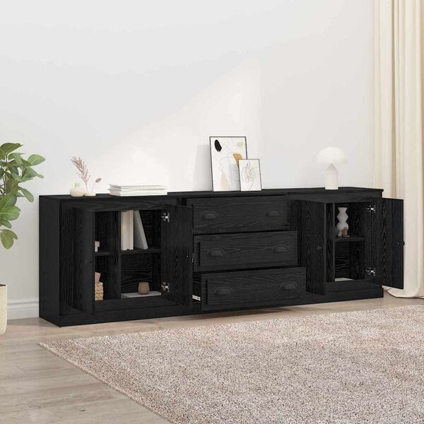 vidaXL Buffets avec tiroir 3 pcs Ch&ecirc;ne artisanal 70 x 35,5 x 67,5 cm