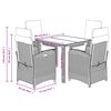 vidaXL Ensemble &agrave; manger de jardin coussins 5pcs Noir R&eacute;sine tress&eacute;e