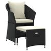 vidaXL Salon de jardin 2 pcs avec coussins Noir R&eacute;sine tress&eacute;e