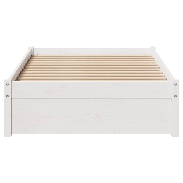 vidaXL Cadre de lit sans matelas blanc 100x200 cm bois de pin massif
