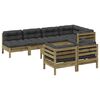 vidaXL Salon de jardin 8 pcs avec coussins bois de pin impr&eacute;gn&eacute;