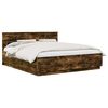 vidaXL Cadre de lit Ch&ecirc;ne fum&eacute; 200 x 200 cm Bois d'ing&eacute;nierie