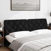 vidaXL Coussin de t&ecirc;te de lit noir 180 cm tissu
