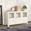 vidaXL Buffet industriel Blanc 105x35x62 cm M&eacute;tal et verre
