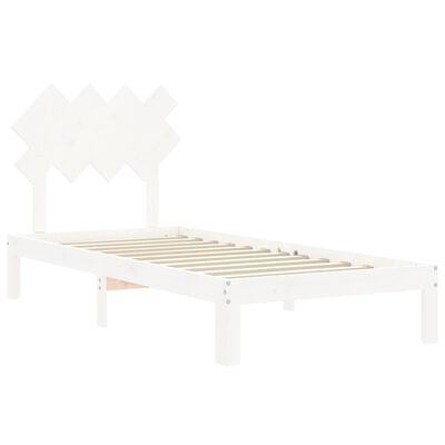 vidaXL Cadre de lit sans matelas blanc 90x200 cm bois de pin massif