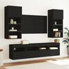 vidaXL Meuble TV mural avec lumi&egrave;res LED noir 40x30x40 cm