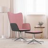 vidaXL Chaise de relaxation avec tabouret Rose Velours et PVC