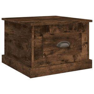 vidaXL Table basse Ch&ecirc;ne fum&eacute; 50x50x35 cm Bois d'ing&eacute;nierie