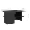 vidaXL Table basse noir brillant 90x60x46,5 cm bois d'ingénierie