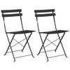 vidaXL Chaise de jardin pliante 2 pc Anthracite M&eacute;tal