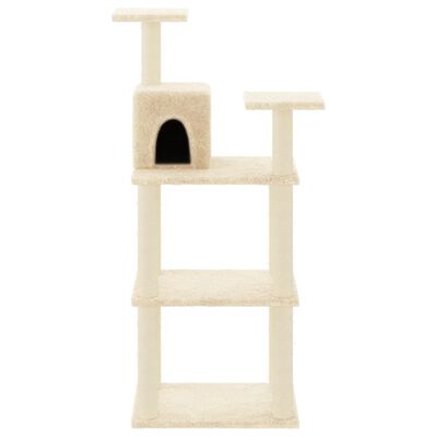 vidaXL Arbre à chat avec griffoirs en sisal crème 118,5 cm