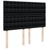 vidaXL Sommier &agrave; lattes de lit avec matelas Noir 140x200 cm Tissu