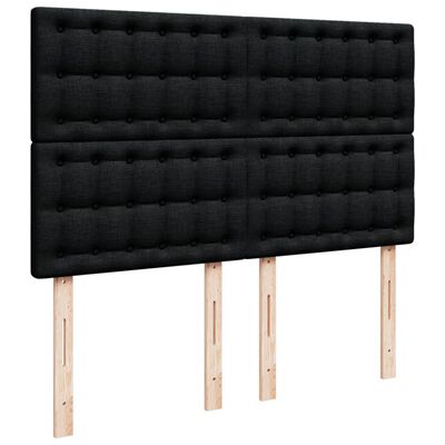 vidaXL Sommier à lattes de lit avec matelas Noir 140x200 cm Tissu