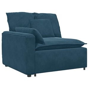 vidaXL Module d'extr&eacute;mit&eacute; d'accoudoir de canap&eacute; modulaire avec coussins bleus 100 cm