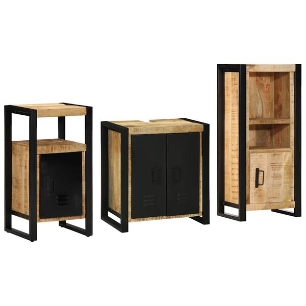 vidaXL Ensemble de mobilier de salle de bain avec &eacute;tag&egrave;re 3 pcs