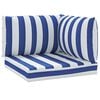 vidaXL Coussins de palette lot de 3 rayures bleues/blanches