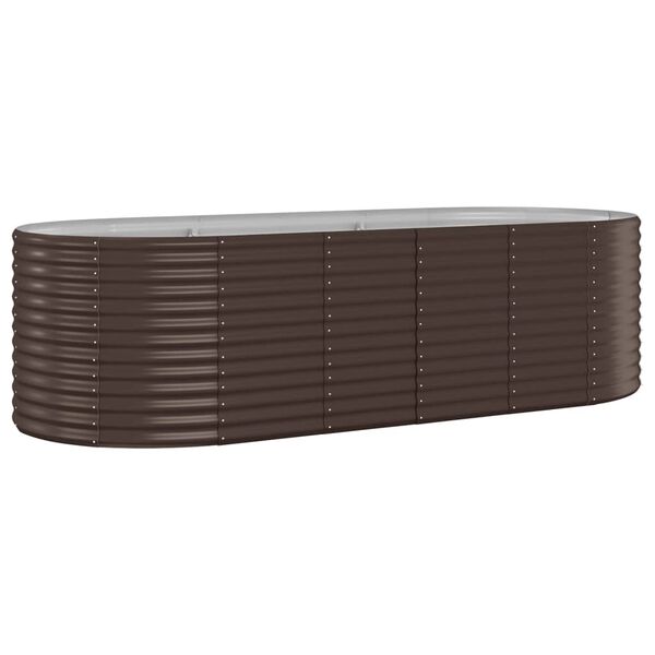 vidaXL Lit sur&eacute;lev&eacute; de jardin Acier galvanis&eacute; marron