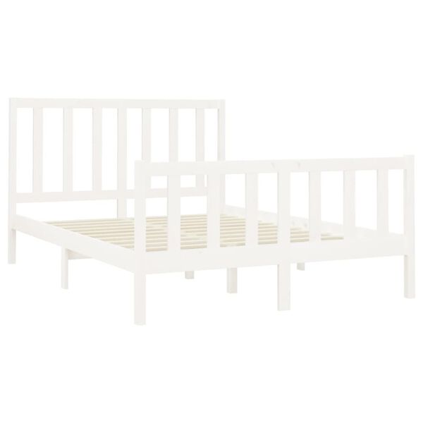 vidaXL Cadre de lit sans matelas blanc 160x200 cm bois de pin massif