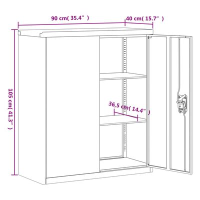 vidaXL Classeur noir 90x40x145 cm acier