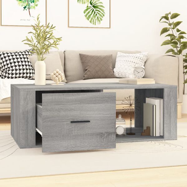 vidaXL Table basse Sonoma gris 100x50,5x35 cm Bois d'ing&eacute;nierie