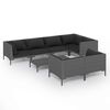 vidaXL Salon de jardin 8 pcs avec coussins R&eacute;sine tress&eacute;e Gris fonc&eacute;