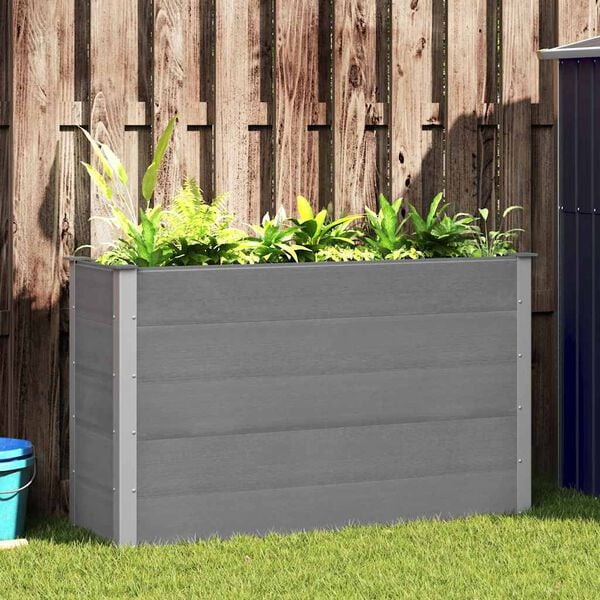 vidaXL Lit sur&eacute;lev&eacute; de jardin WPC 150x50x91 cm Gris