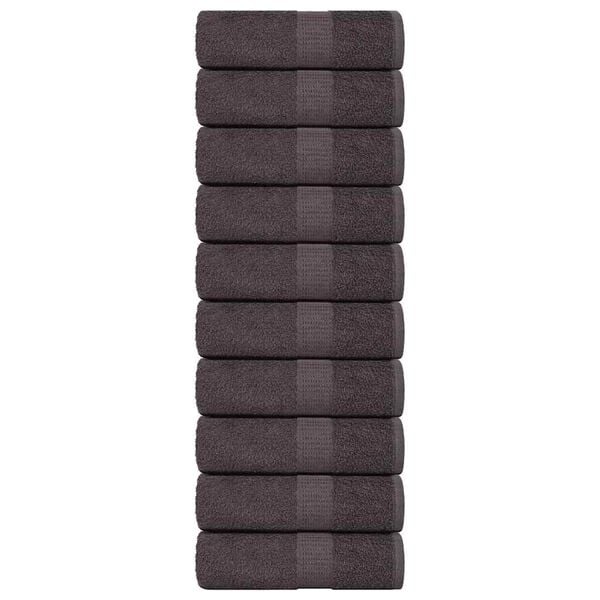 vidaXL Serviettes de toilette FROGN 10 pièces Anthracite 30x30 cm 360 g/m²