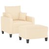 vidaXL Fauteuil avec repose-pied Cr&egrave;me 60 cm Tissu