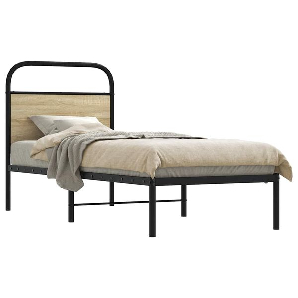 vidaXL Cadre de lit sans matelas 75x190cm chêne sonoma bois ingénierie