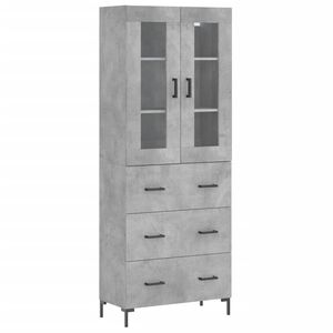 vidaXL Buffet haut Gris b&eacute;ton 69,5x34x180 cm Bois d'ing&eacute;nierie