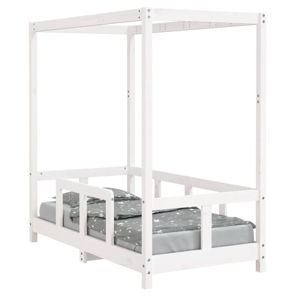 vidaXL Cadre de lit pour enfant blanc 70x140 cm bois de pin massif
