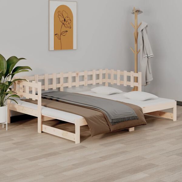 vidaXL Lit coulissant sans matelas 2x(90x190) cm Bois de pin massif